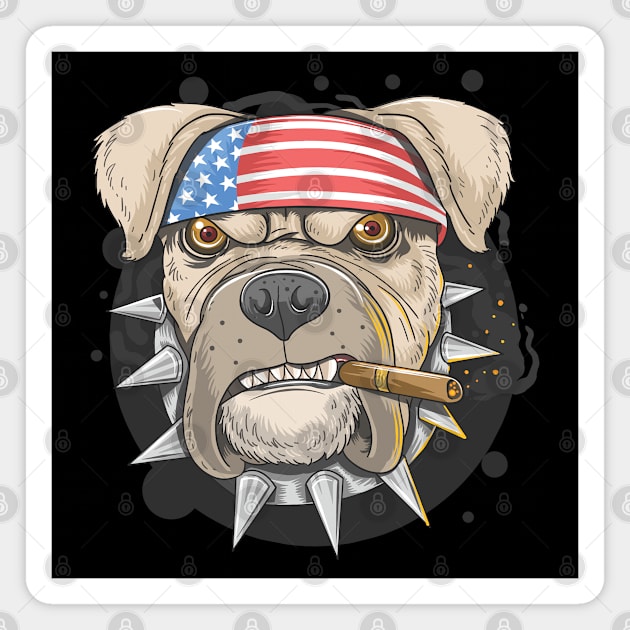 Pit bull american punk head Magnet by peace and love